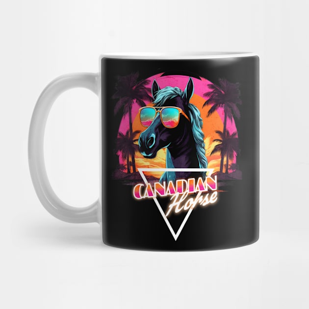 Retro Wave Canadian Horse Vibes by Miami Neon Designs